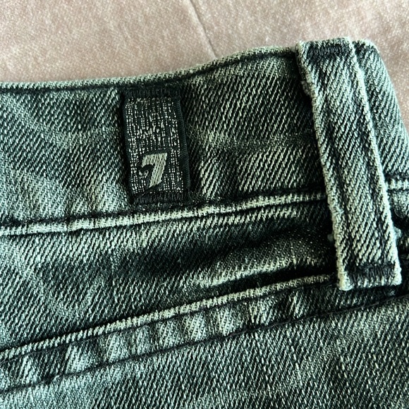 7 for all mankind denim mini skirt zebra black size 26 - Picture 3 of 7